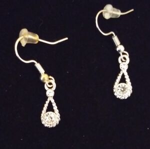 Chic Silver Tone Drop Earrings Handmade